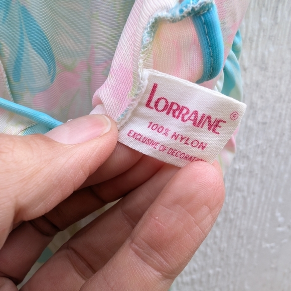 Vintage Lorraine Retro Floral Sleeveless Maxi Nightgown Women's Size Small - Picture 4 of 7